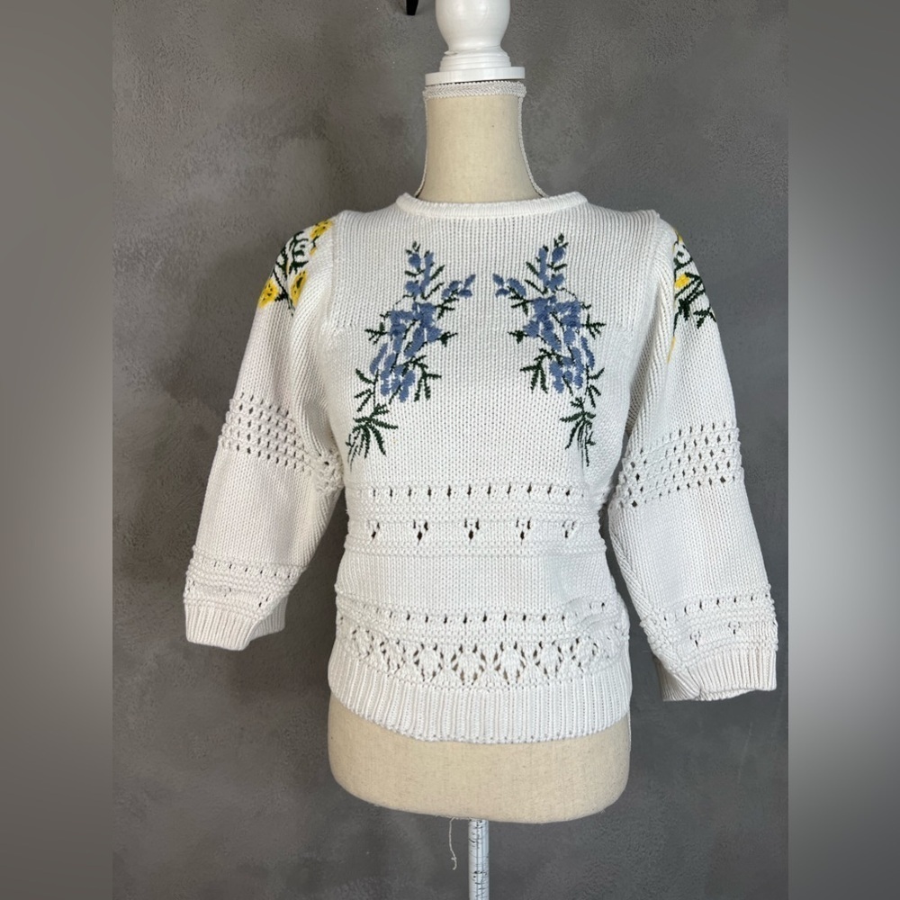Ba&sh Boxy Floral Embroidered Sweater - Picture 6 of 14